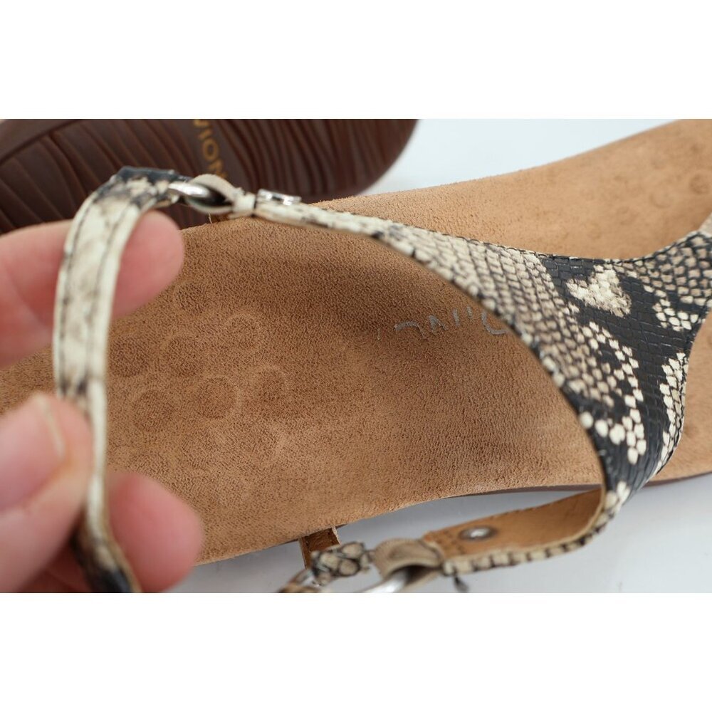 Vionic Women Kirra Sandal Size 8 Thong Back Strap Slingback Snake Print Leather - Picture 10 of 12